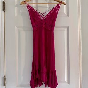 Free People Adella Slip Dress Mangenta XS